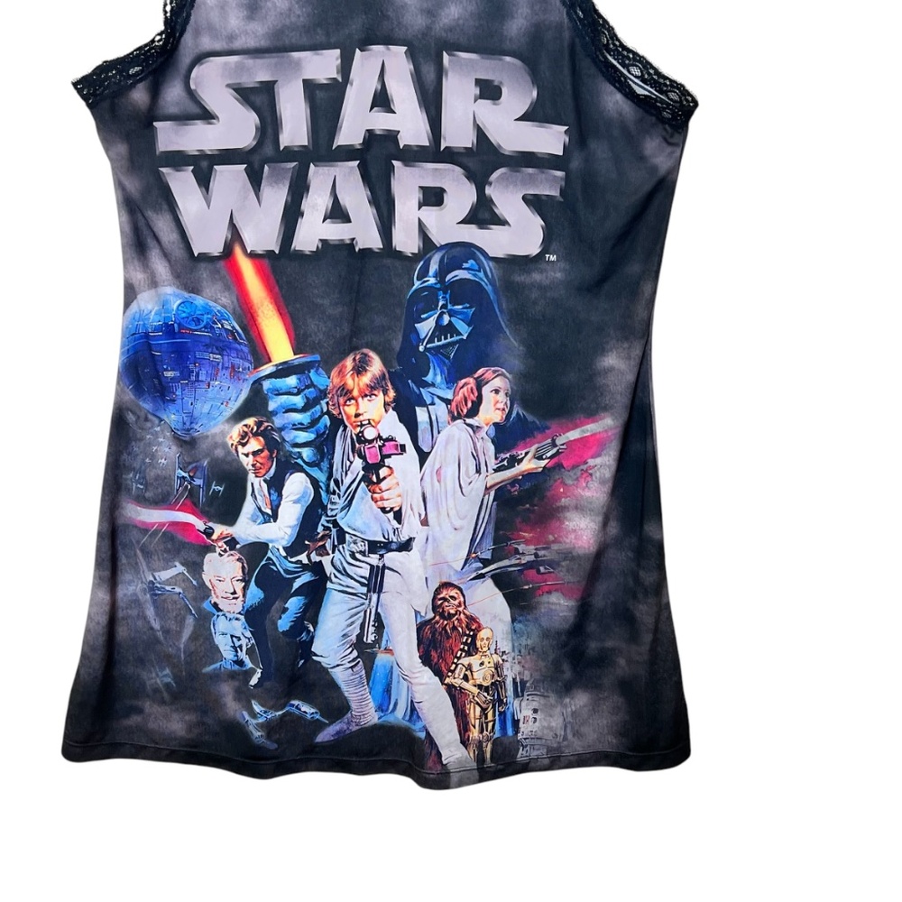 Stars Wars Lace Trimmed V Neck Sleeveless Nightgown - Picture 7 of 14